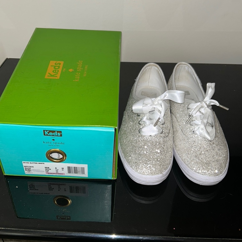 Kate Spade glitter white Keds